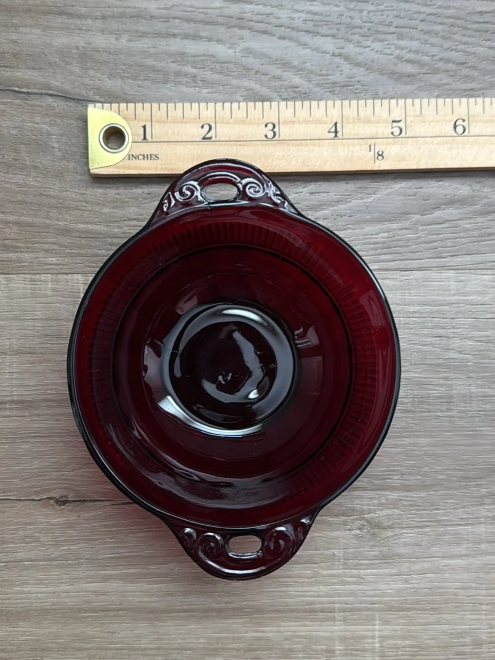 Ruby Red Coronation Dessert Bowl Vintage 1930's Anchor Hocking